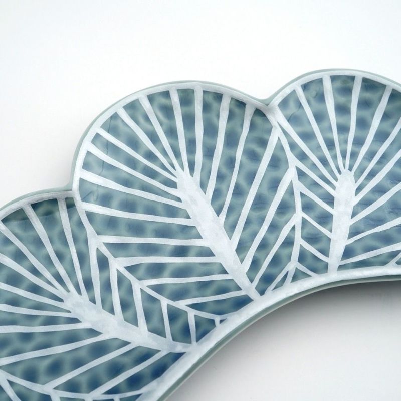 有田焼・伊万里焼（佐賀県） 【有田焼 幸楽窯】錦青鈍釉銀松葉形 前菜