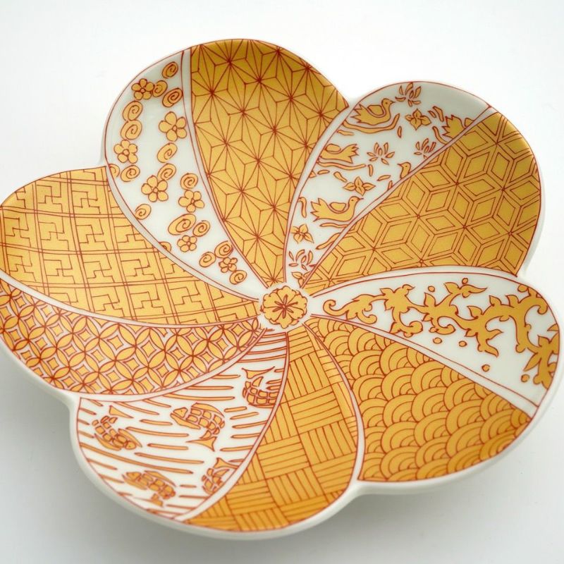 有田焼・伊万里焼（佐賀県） 【有田焼 幸楽窯】錦金彩祥瑞 捻梅形銘々