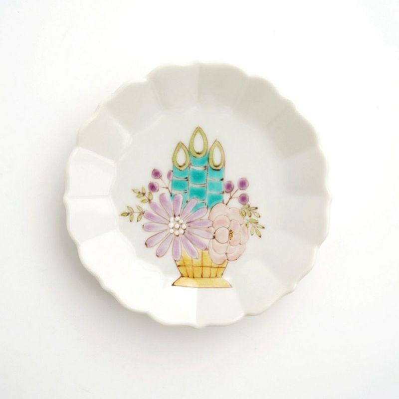 [期間限定値下げ] 九谷焼　春画　春楽作　飾皿　26cm　5枚セット 期間限定値下げ] 九谷焼春画春楽作飾皿26cm5枚セット