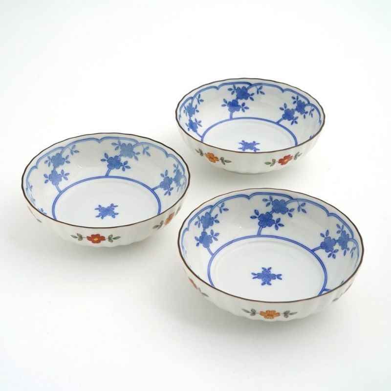 シリーズ以外・その他 【SALE】色絵染花 小鉢〈3個〉美濃焼 |皿 