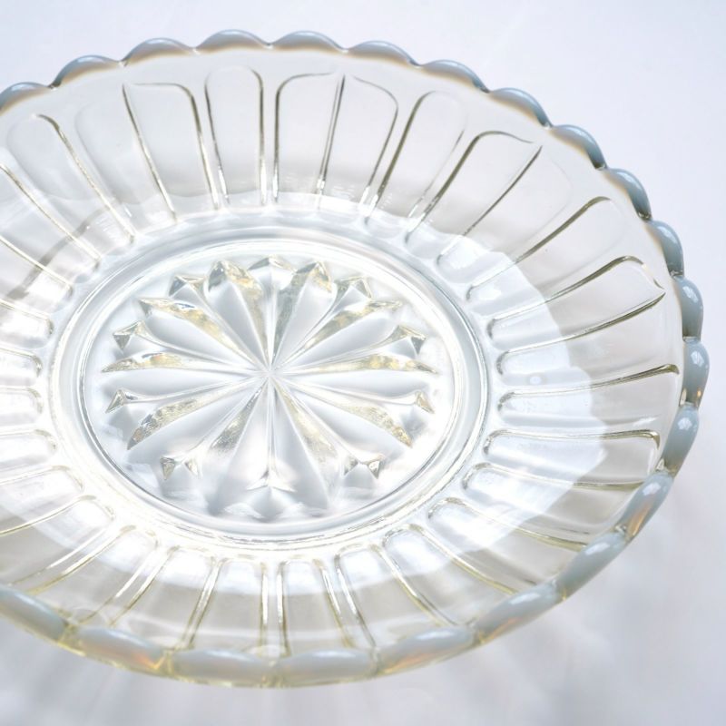 廣田硝子 【廣田硝子】雪の花 デザートトレー 古代色〈1枚〉 |皿や鉢