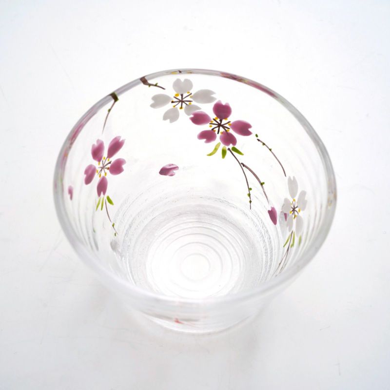 京の色絵ガラス 【京絵付け】京の色絵ガラス そば猪口 桜〈1個〉 |皿や