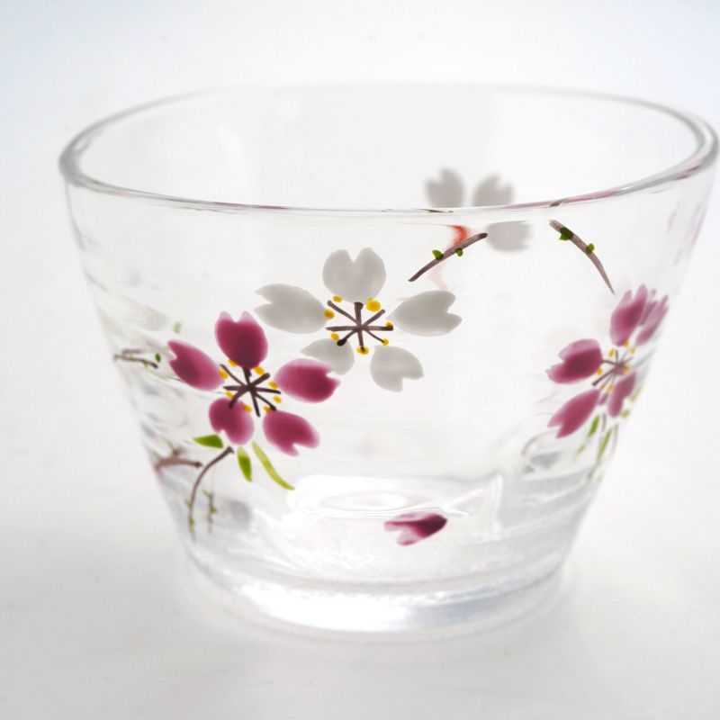 京の色絵ガラス 【京絵付け】京の色絵ガラス そば猪口 桜〈1個〉 |皿や
