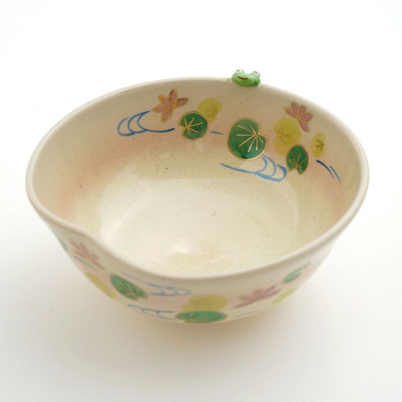 京焼・清水焼（京都府） 【京焼・清水焼】蓮とカエル 抹茶碗〈1