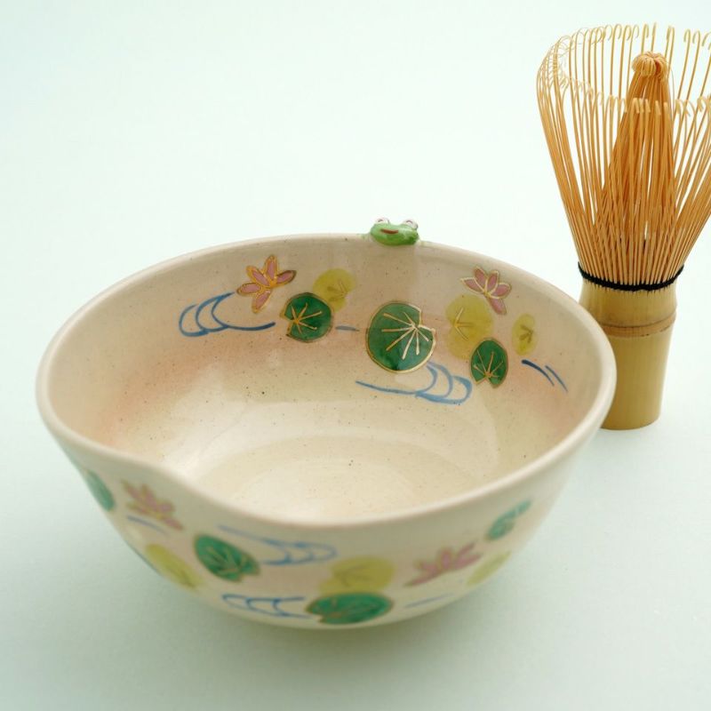 京焼・清水焼（京都府） 【京焼・清水焼】蓮とカエル 抹茶碗〈1