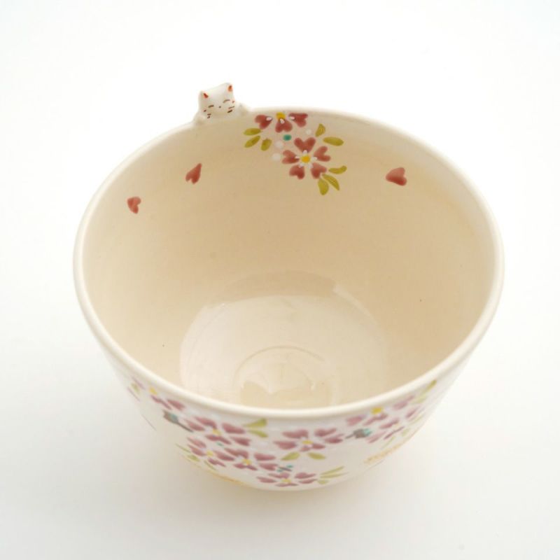 京焼・清水焼（京都府） 【京焼・清水焼】桜ねこ 抹茶碗〈1個〉 |皿や