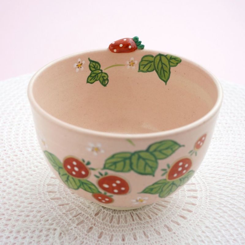 京焼・清水焼（京都府） 【京焼・清水焼】いちご 抹茶碗〈1個〉 |皿や