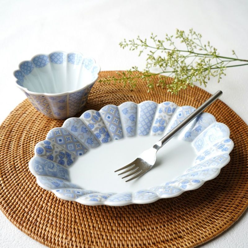 花離宮シリーズ 【波佐見焼】花離宮 楕円皿 大（ブルー）〈1枚〉 |皿や