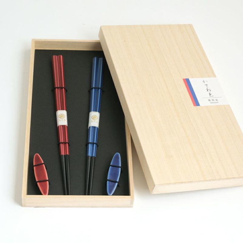 シリーズ以外・その他 かさね色 箸・箸置セット 葡萄染(桐箱入)〈各2 シリーズ以外・その他 かさね色 箸・箸置セット 葡萄染(桐箱入)〈各2