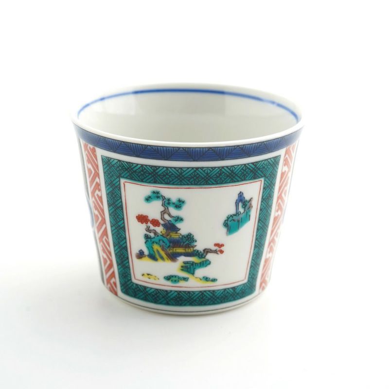 九谷焼（石川県） 【九谷焼】古九谷木瓜ちらし山水図 猪口〈1個〉 |皿