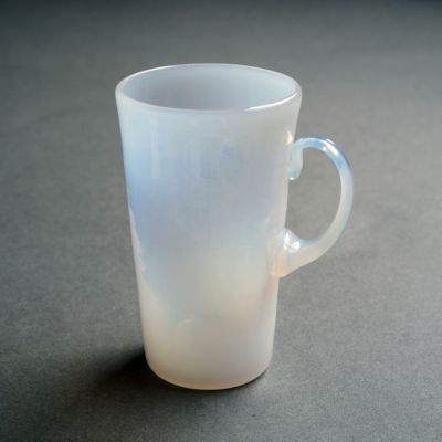 【とりもと硝子店】Hot Cup 平C 白 テーパー（耐熱ガラス）〈1個〉