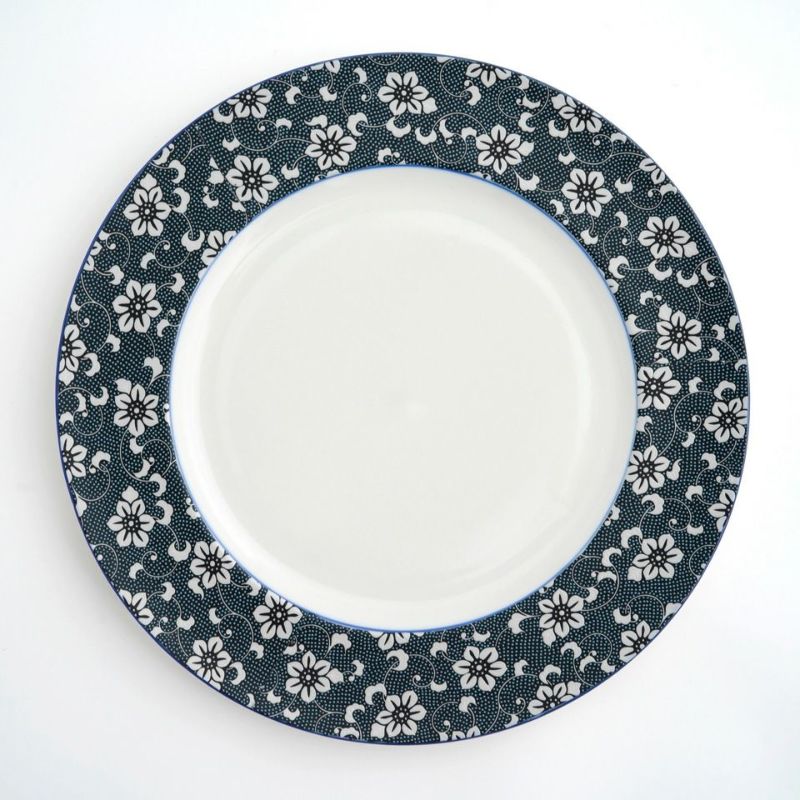 九谷焼 伝統柄 【九谷焼】9号盛皿・青粒鉄仙〈1枚〉 |皿や鉢など和食器