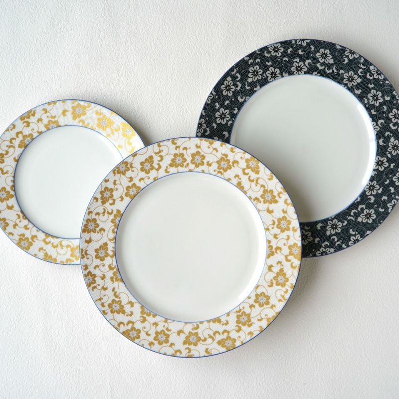 九谷焼 伝統柄 【九谷焼】9号盛皿・青粒鉄仙〈1枚〉 |皿や鉢など和食器