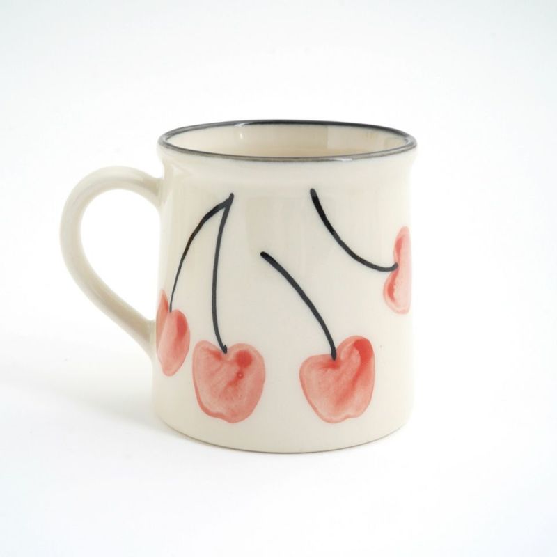 フルーツ柄のうつわ 【萬古焼】さくらんぼ マグ〈1個〉 |皿や鉢など和