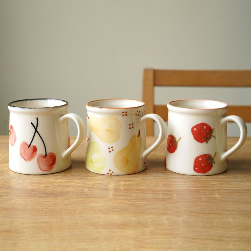 フルーツ柄のうつわ 【萬古焼】洋なし マグ〈1個〉 |皿や鉢など和食器