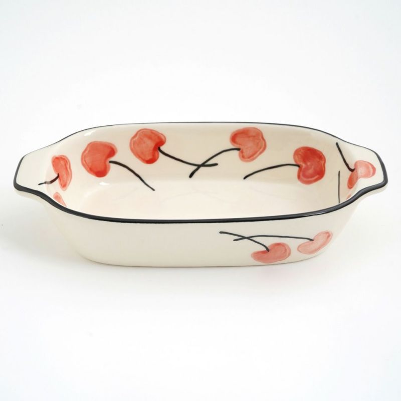 フルーツ柄のうつわ 【萬古焼】さくらんぼ グラタン〈1個〉 |皿や鉢