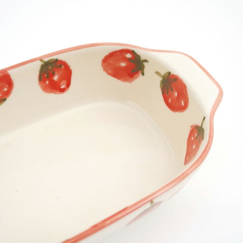 フルーツ柄のうつわ 【萬古焼】いちご グラタン〈1個〉 |皿や鉢など和