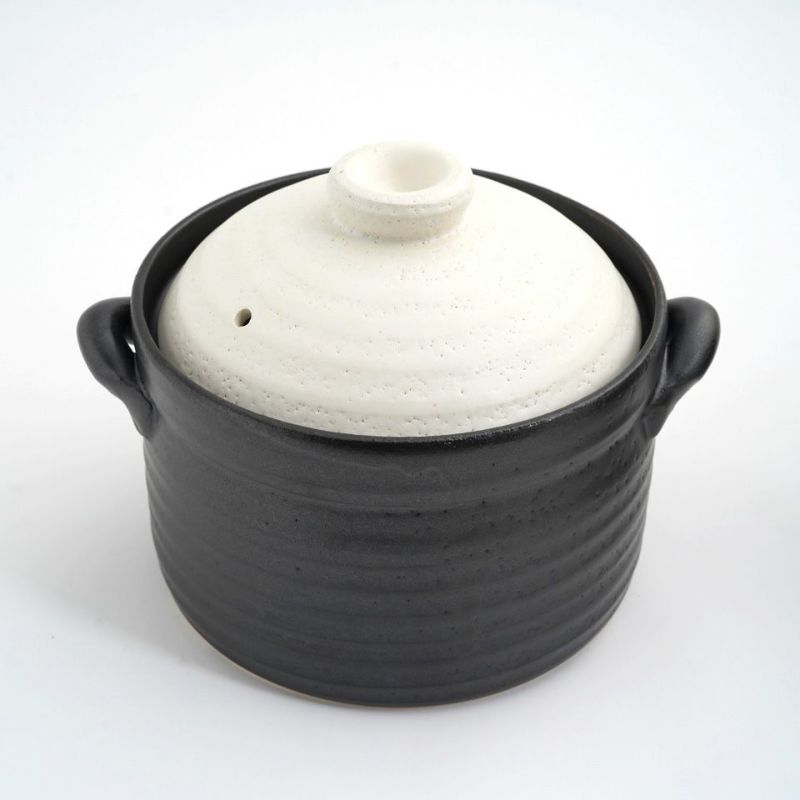 萬古焼（三重県） 【萬古焼】白釉メタルIH 3合炊きご飯釜（直火・IH