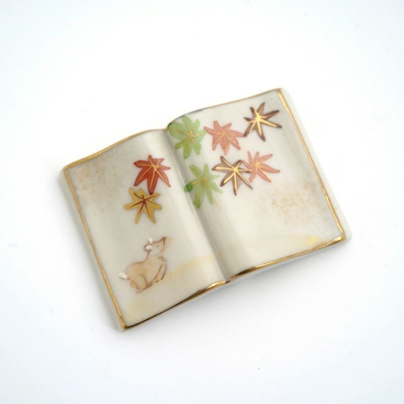 京焼 清水焼 いちょう型 金彩雲錦 箸置き 2個 桜 紅葉 箸置 京焼