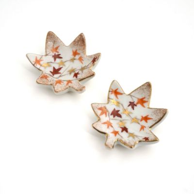 清水焼 京焼 いろ葉 箸置き もみじ 紅葉 ペア 2個セット 磁器製