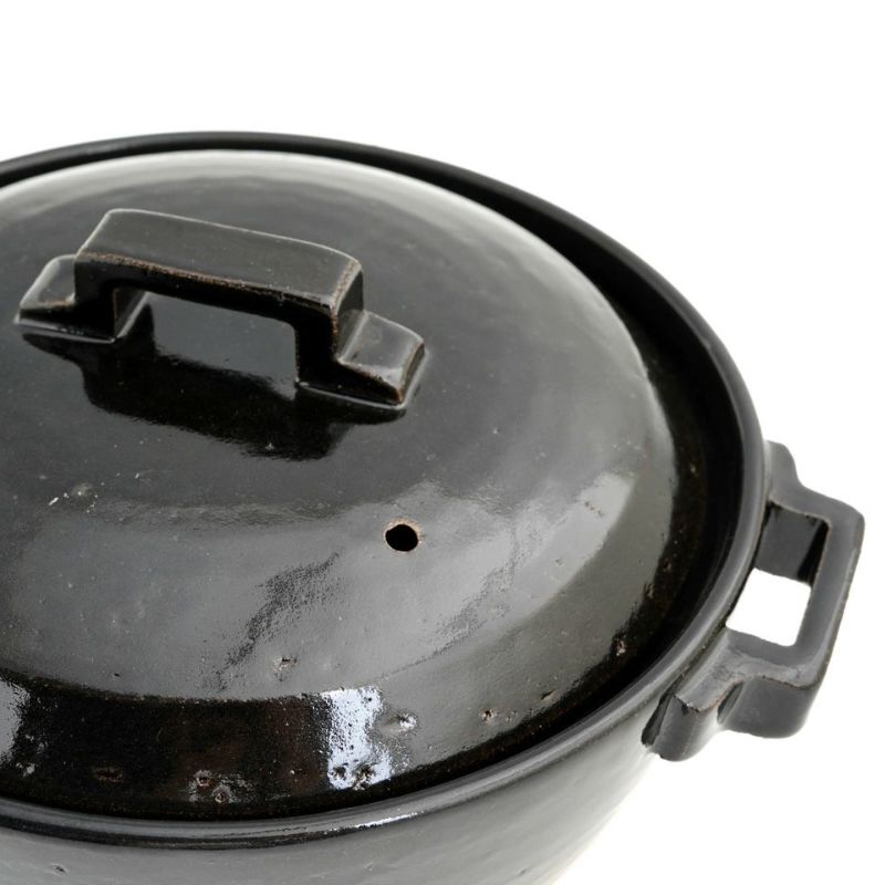 萬古焼（三重県） 【萬古焼】スタイル土鍋 ブラック 7号（直火のみ