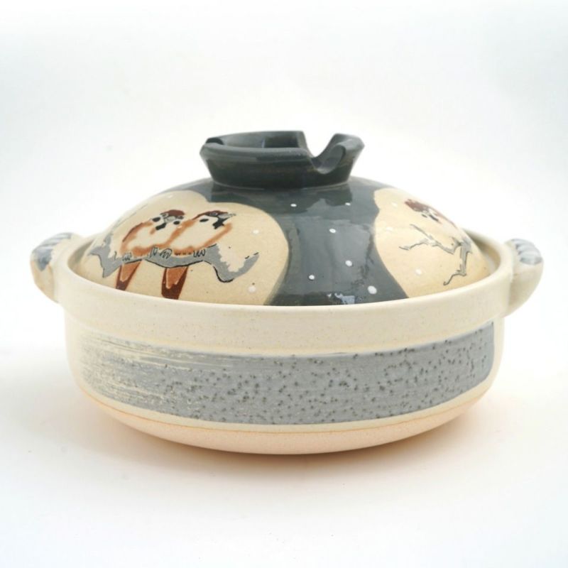 萬古焼（三重県） 【萬古焼】白雪雀 8号（直火のみ）〈1個〉 |皿や鉢