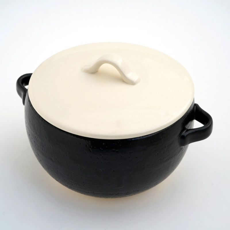 シリーズ以外・その他 味楽 レンジごはん鍋（白黒）〈1個〉 四日市萬古