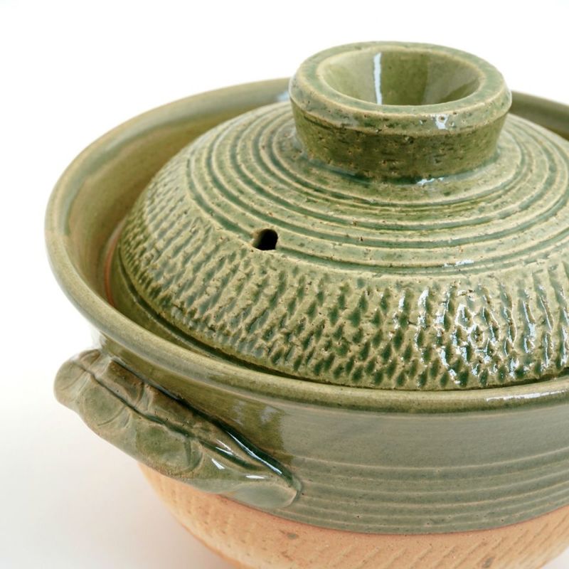 シリーズ以外・その他 伊賀飛びカンナ ごはん鍋（緑釉）〈1個〉 伊賀焼