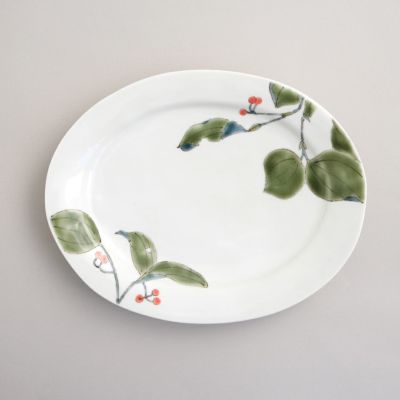 440】新品 菊白檀 80菓子鉢 透溜 日本製 越前漆器 丸皿 大皿 和食器