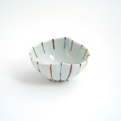 有田焼・伊万里焼（佐賀県） 【有田焼】染錦線十草 桃型小付〈1個