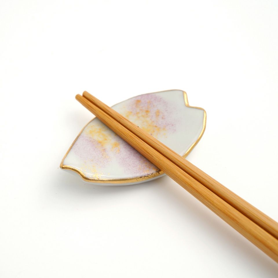 彩色桜 箸置き五点 京都清水焼 彩色桜 箸置き五点 京都清水焼