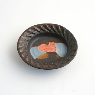 ねこ日和_熊本象（くまもとしょう） 【熊本象】掛け分け印花小皿 Cat G