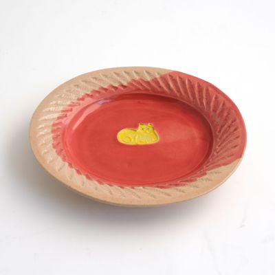 ねこ日和_熊本象（くまもとしょう） 【熊本象】掛け分け印花皿 Cat D