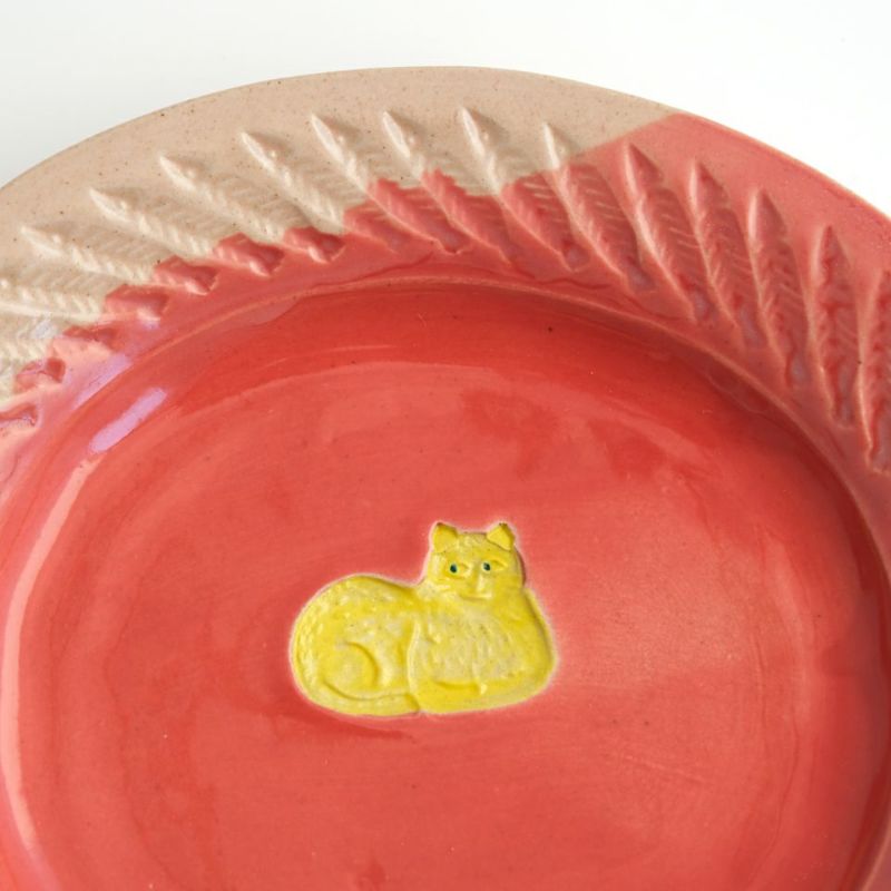 ねこ日和_熊本象（くまもとしょう） 【熊本象】掛け分け印花皿 Cat D