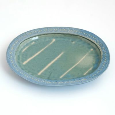 ねこ日和_熊本象（くまもとしょう） 【熊本象】掛け分け印花オーバル皿