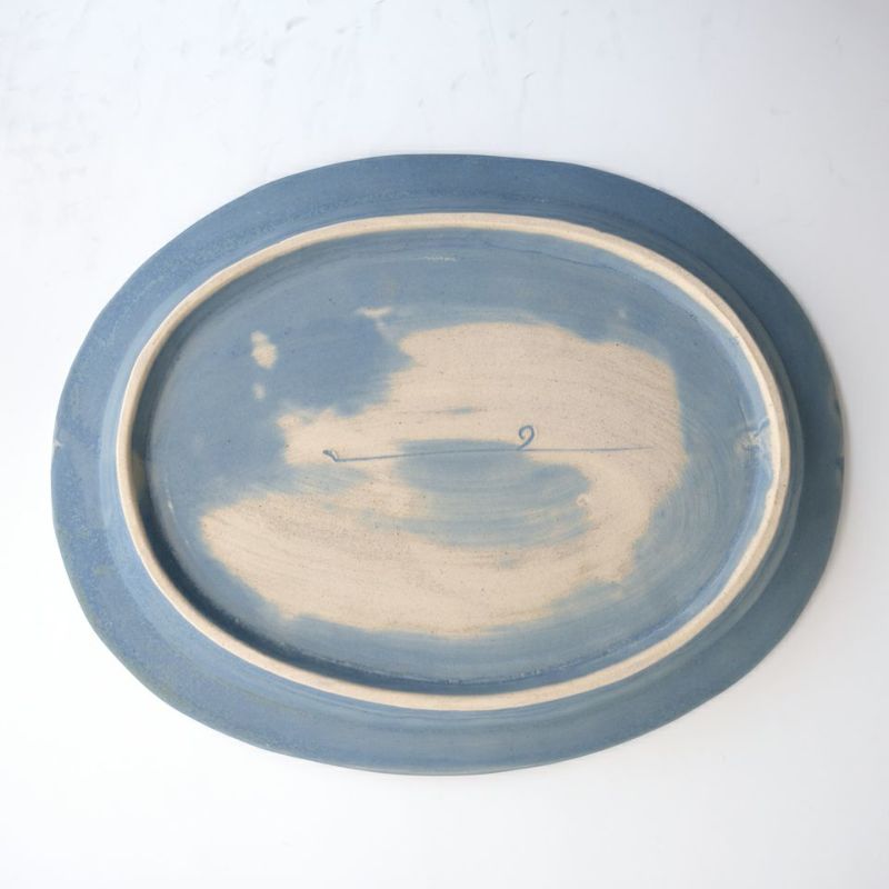 ねこ日和_熊本象（くまもとしょう） 【熊本象】掛け分け印花オーバル皿