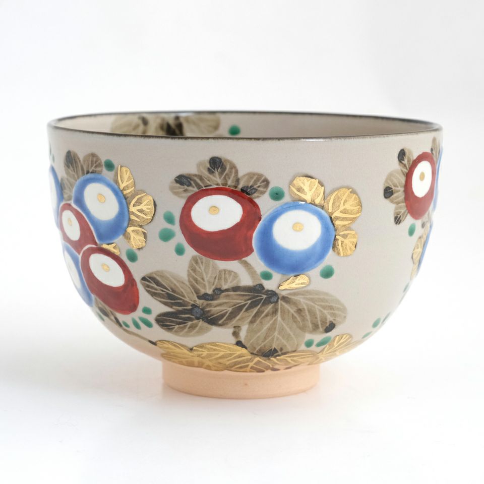 登り窯作品 【高橋道八】茶碗 色絵万寿菊〈1個〉 |皿や鉢など和食器の