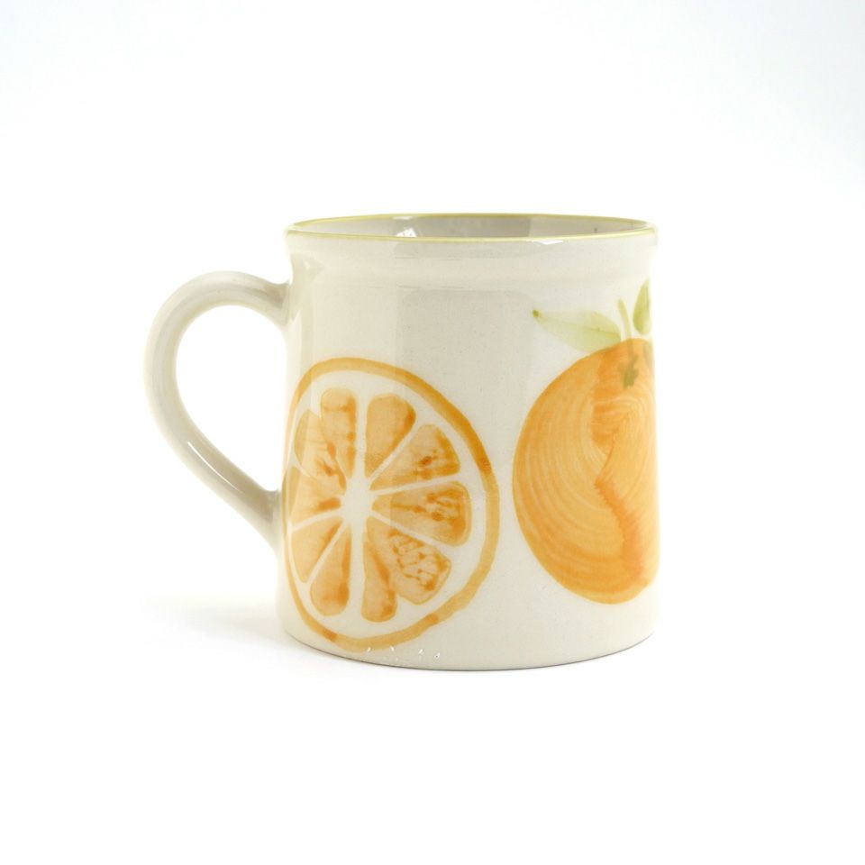 フルーツ柄のうつわ 【萬古焼】オレンジ マグ〈1個〉 |皿や鉢など和