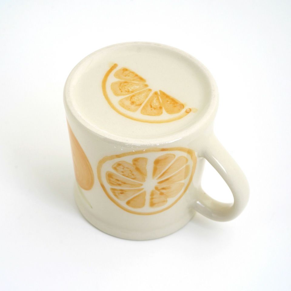 フルーツ柄のうつわ 【萬古焼】オレンジ マグ〈1個〉 |皿や鉢など和